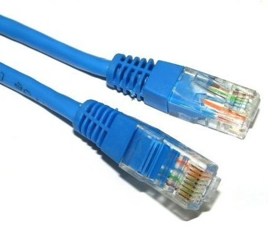 Imagine Cablu de retea UTP cat 5e 0.5m Albastru, Spacer SP-PT-CAT5-0.5M-BL