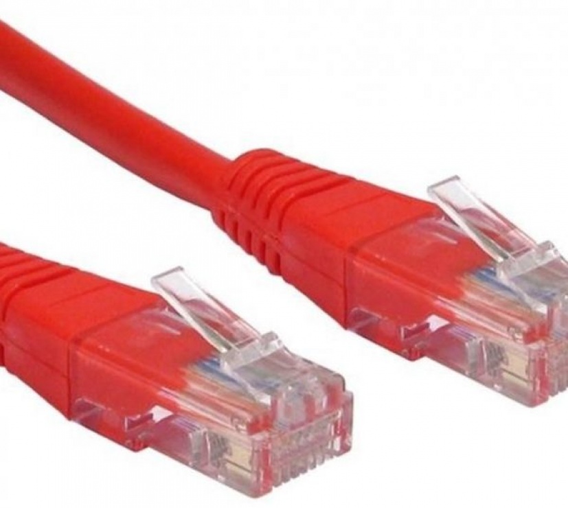 Imagine Cablu de retea UTP cat 5e 2m rosu, Spacer SP-PT-CAT5-2M-R