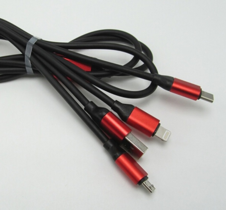 Imagine Cablu de date si incarcare 3 in 1 (USB-C, Lightning, micro USB-B) 1m Negru