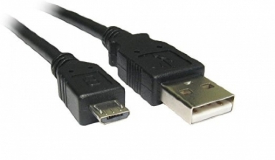 Imagine Cablu de date micro USB-B la USB T-T 1m negru, Spacer SPDC-mUSB