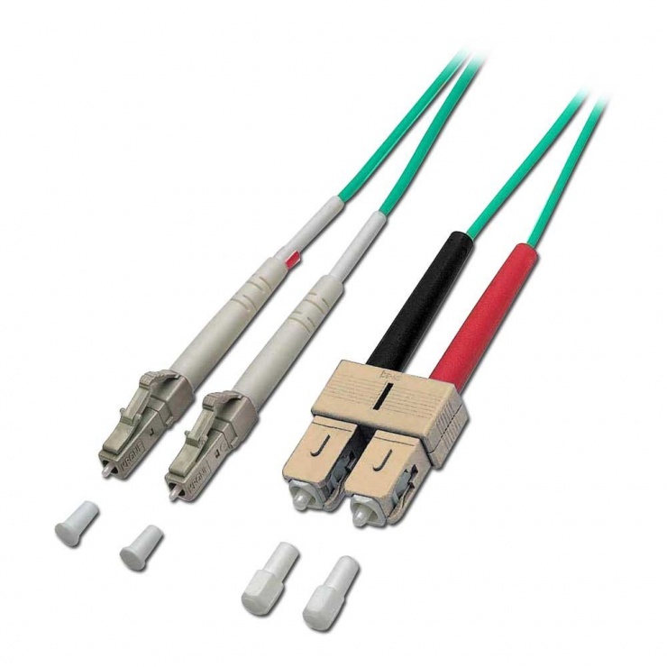Imagine Cablu fibra optica LC - SC Duplex Multimode OM4 30m, Lindy L46752