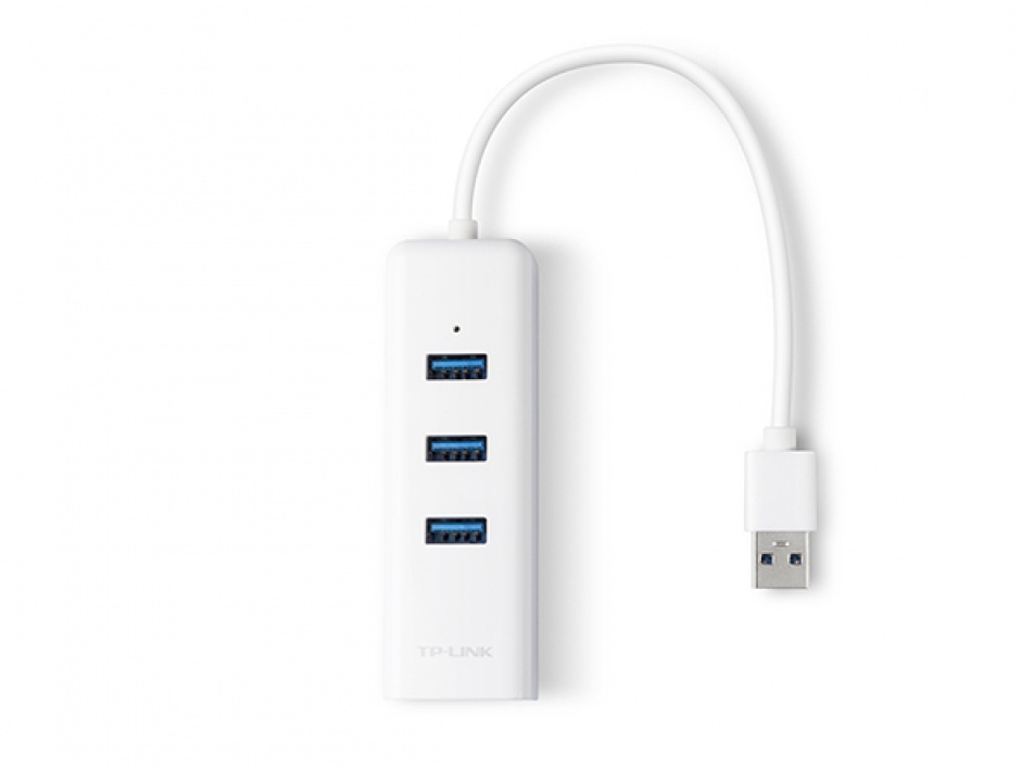 Imagine HUB cu 3 porturi USB 3.0 + 1 x port Gigabit Ethernet, TP-LINK UE330