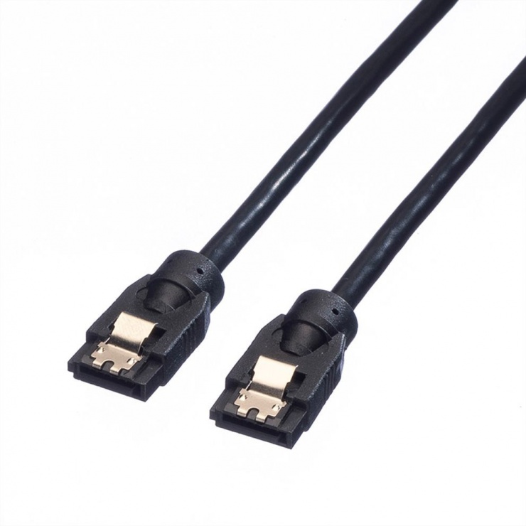 Imagine Cablu date SATA III 6 Gb/s drept/drept 0.5m Negru, Roline 11.03.1552