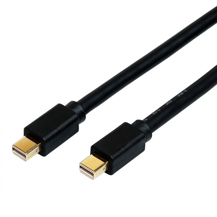 Imagine Cablu Mini Displayport la Mini Displayport v1.4 8K@60Hz/4K@120Hz T-T 1m negru, Roline 11.04.5817