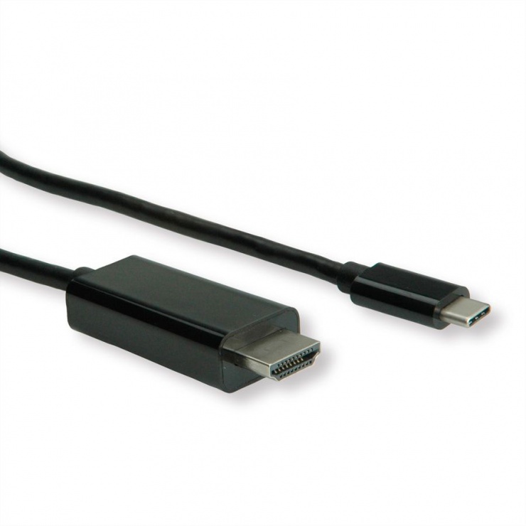Imagine Cablu USB tip C la HDMI 4K@60 Hz T-T 5m Negru, Roline 11.04.5843-1