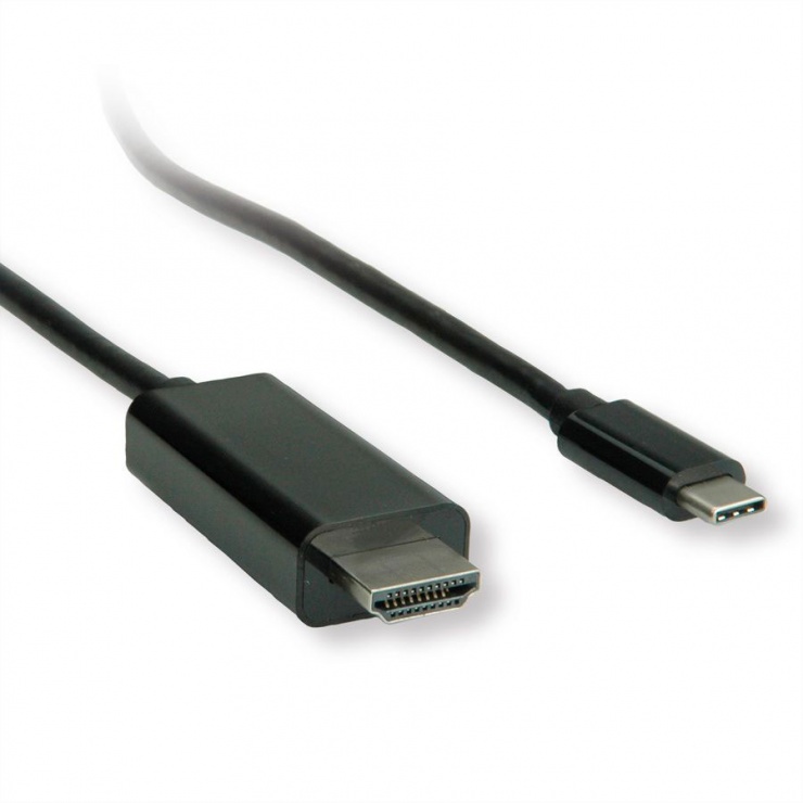 Imagine Cablu USB tip C la HDMI 4K@60 Hz T-T 3m Negru, Roline 11.04.5842-2