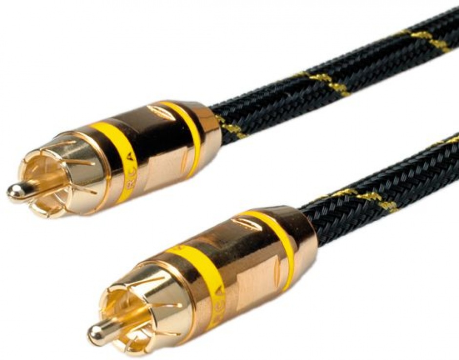 Imagine Cablu GOLD audio RCA simplex Galben T-T 2.5m, Roline 11.09.4233
