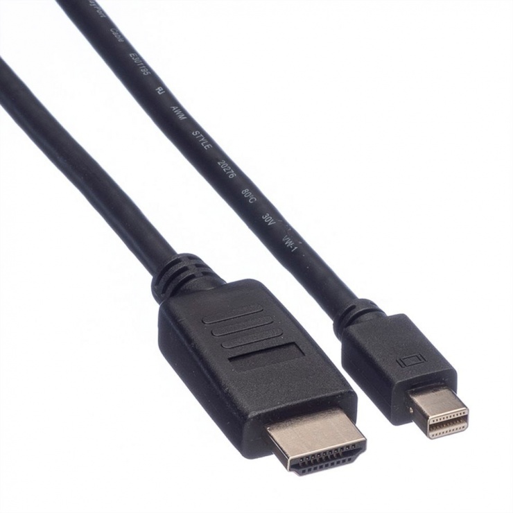 Imagine Cablu Mini Displayport la HDMI Full HD T-T 2m Negru, Value 11.99.5791