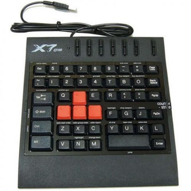 Imagine Tastatura 7x fast Gaming USB, A4TECH G100