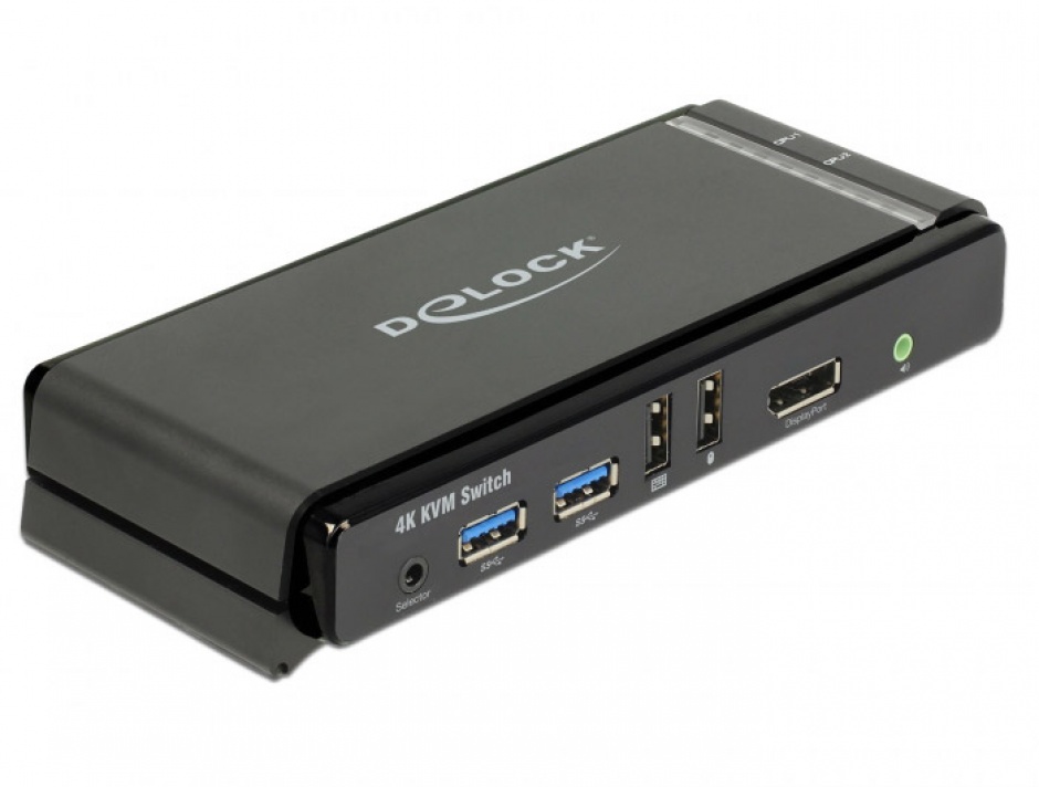 Imagine KVM Switch DisplayPort 1.2 4K 60Hz cu USB 3.0 si Audio, Delock 11467