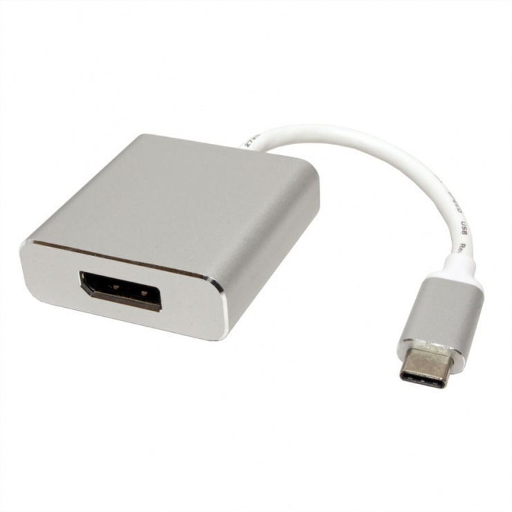 Imagine Adaptor USB 3.1 tip C la Displayport T-M Aluminiu, Roline 12.03.3220-1