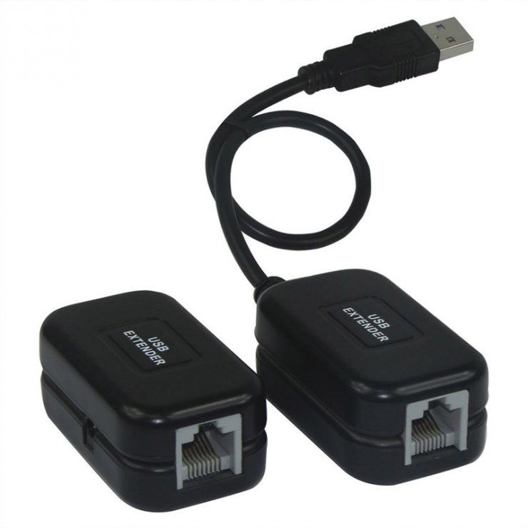 Imagine Extender USB 2.0 prin cablu LAN 50m, Value 12.99.1122