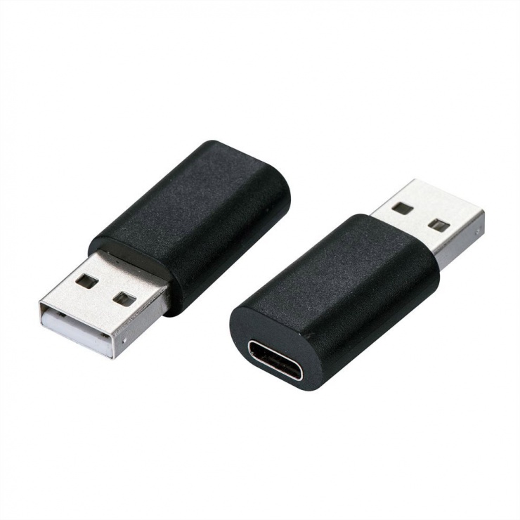 Imagine Adaptor USB 2.0 tip A la USB-C T-M Negru, Value 12.99.2995-1
