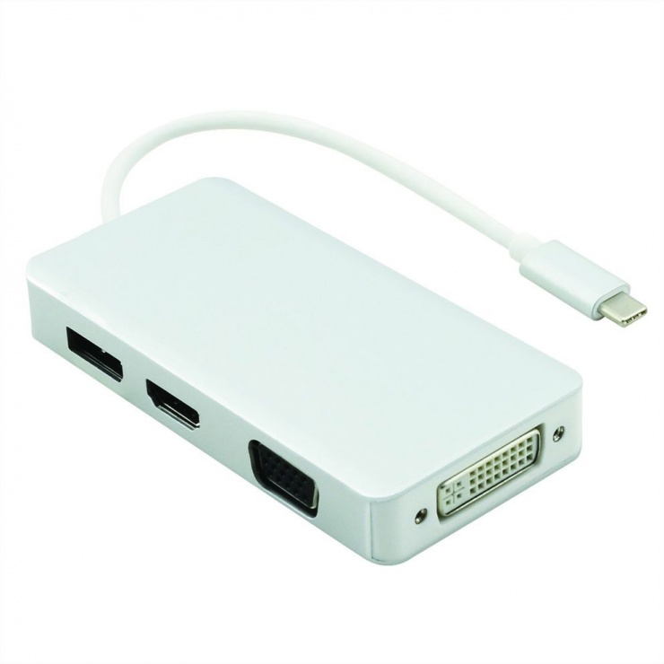 Imagine Adaptor USB tip C la VGA / HDMI / DVI / Displayport T-M, Value 12.99.3230-1