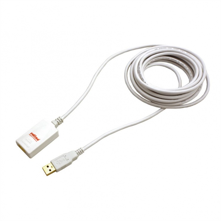 Imagine Cablu prelungitor USB 2.0 activ T-M 5m, Roline 12.04.1088-1