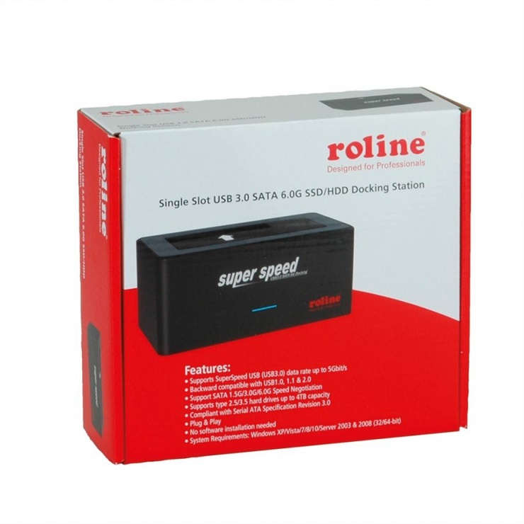 Imagine Docking station HDD SATA 2.5"+3.5" la USB 3.0, Roline 16.01.4121