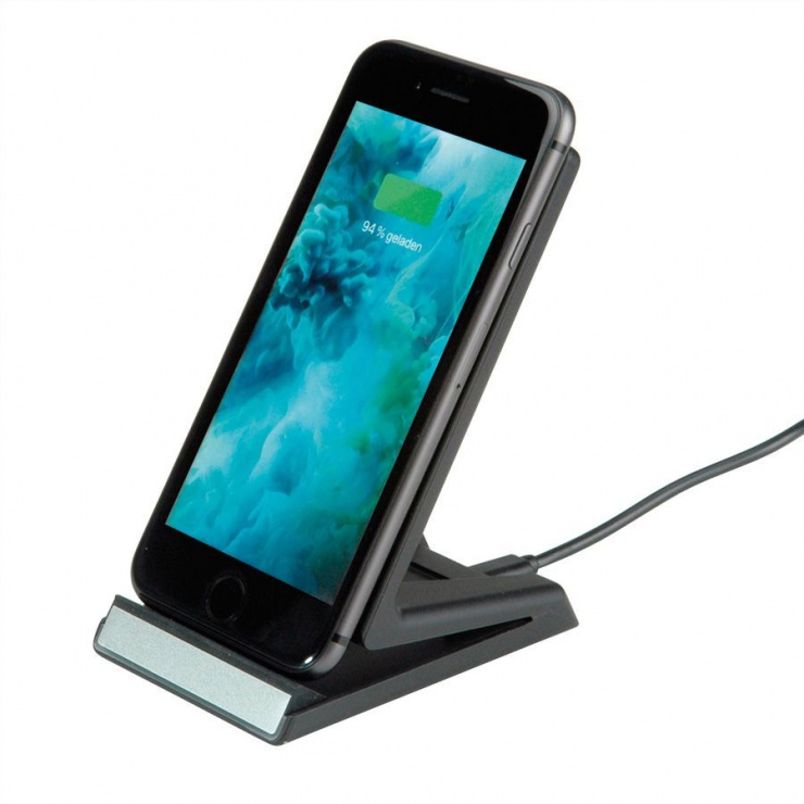 Imagine Stand smartphone cu incarcare wireless Fast Charge 10 W, Roline 19.11.1010-4