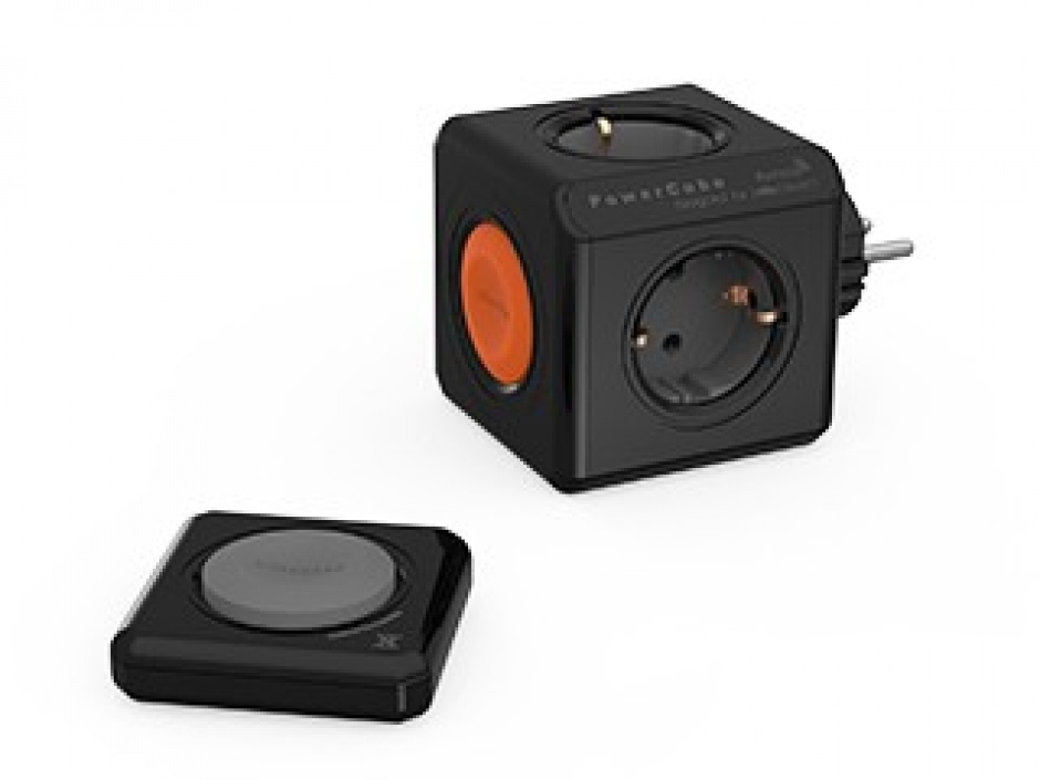 Imagine Fisa in forma de cub PowerCube 4 prize cu telecomanda Negru, Allocacoc