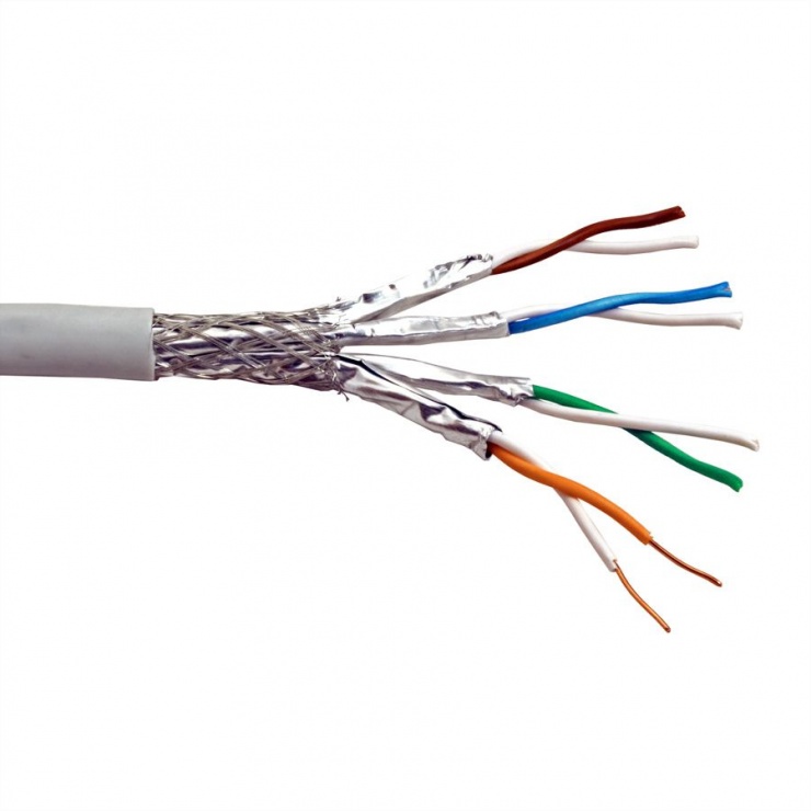 Imagine Rola cablu de retea SFTP Cat.6A fir solid 100m, Roline 21.15.0880