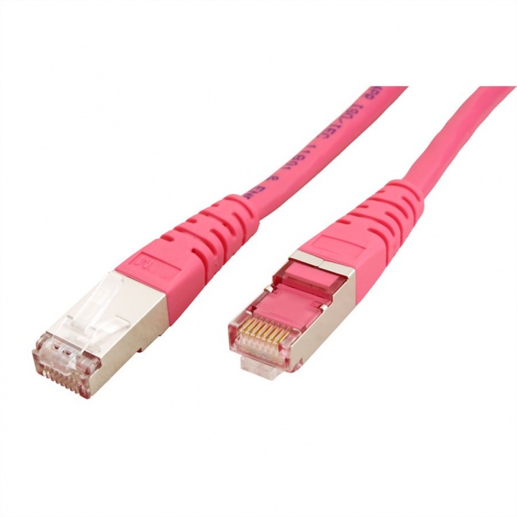 Imagine Cablu de retea SFTP cat 6 0.3m Roz, Roline 21.15.1319