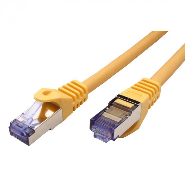 Imagine Cablu de retea S/FTP Cat.6A, Component Level, LSOH Galben 0.3m, Roline 21.15.2972-1