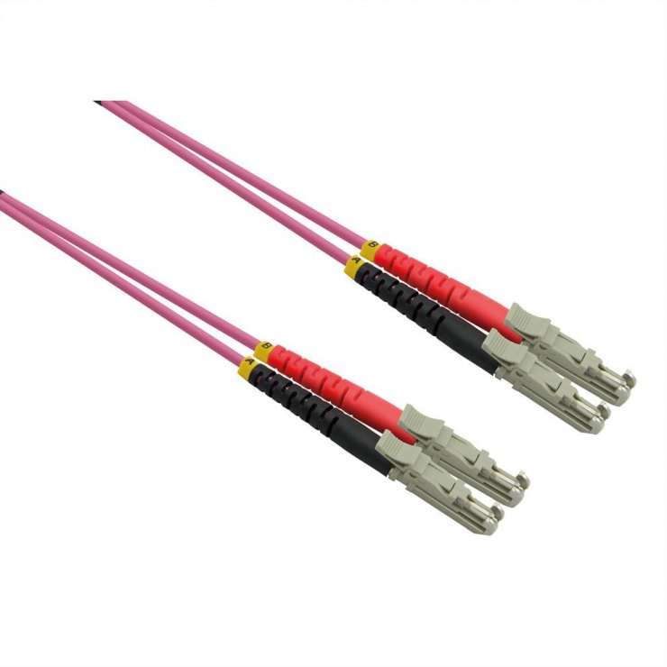 Imagine Cablu Fibra optica Duplex OM4 LSH - LSH Violet LSOH 7.5m, Roline 21.15.9496