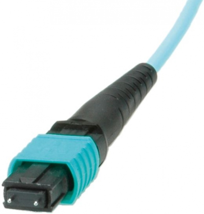 Imagine Cablu fibra optica OM3 MPO/12x LC turcoaz 2m, Roline 21.17.0300