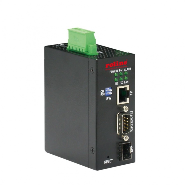 Imagine Convertor industrial Ethernet/SFP Slot la serial RS232, Roline 21.13.1138
