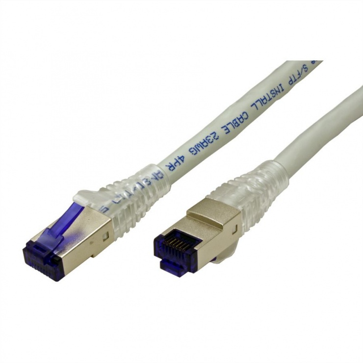 Imagine Cablu retea S-FTP cat 6A fir solid Gri 50m, Roline 21.15.0872-1