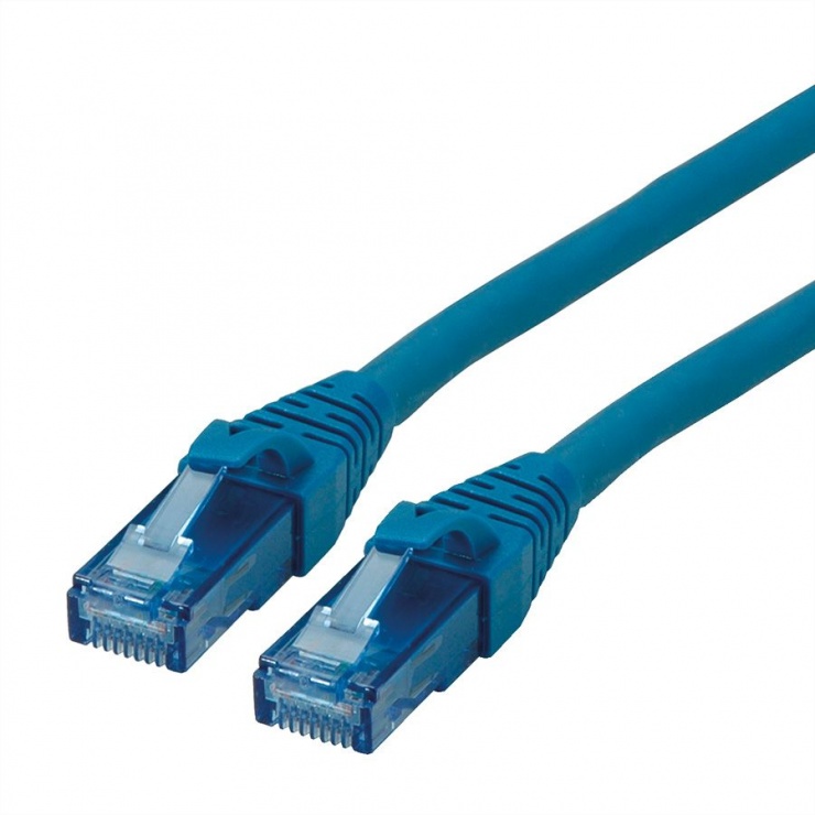 Imagine Cablu de retea UTP Patch Cord Cat.6A Component Level LSOH Albastru 0.3m, Roline 21.15.2985