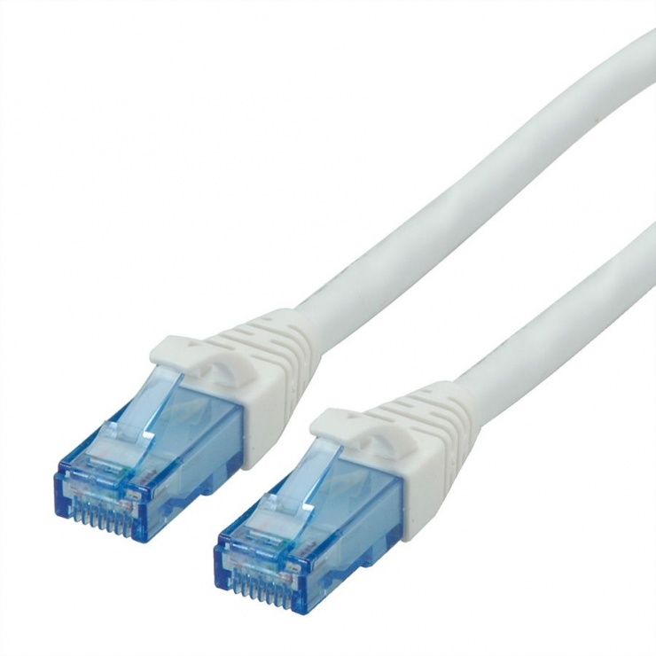Imagine Cablu de retea UTP Patch Cord Cat.6A Component Level LSOH Alb 0.3m, Roline 21.15.2987