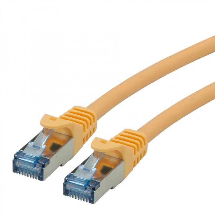 Imagine Cablu de retea S/FTP Cat.6A, Component Level, LSOH Galben 0.3m, Roline 21.15.2972