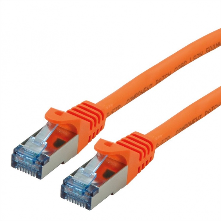 Imagine Cablu de retea S/FTP Cat.6A, Component Level, LSOH orange 7.5m, Roline 21.15.2876
