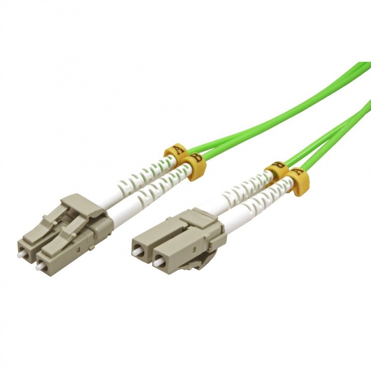 Imagine Cablu fibra optica duplex LC - LC OM5 verde 1m, Roline 21.15.9271