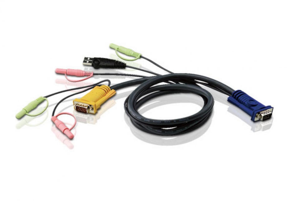 Imagine Cablu KVM USB 3 in 1 cu SPHD si Audio 1.8m, ATEN 2L-5302U