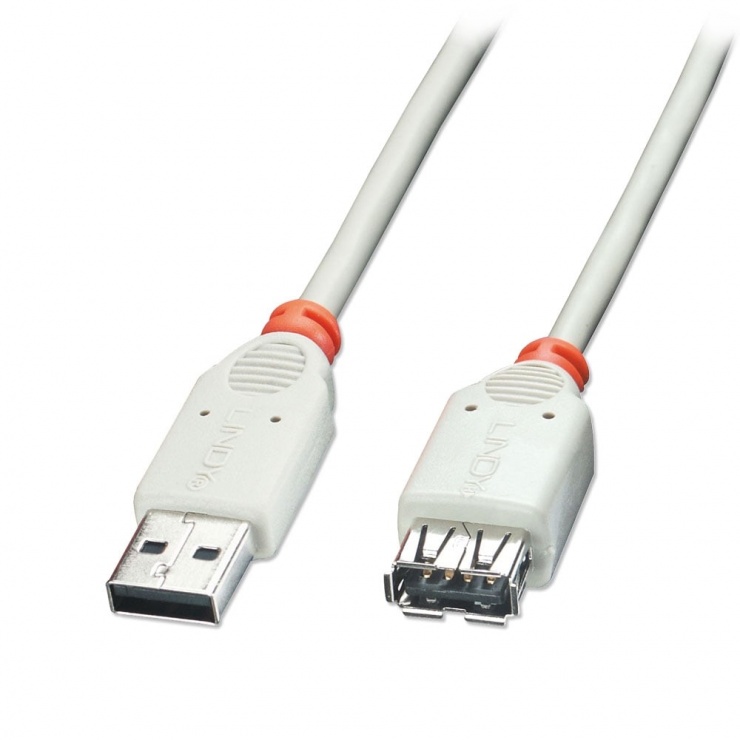 Imagine Cablu prelungitor USB 2.0 T-M 2m Gri, Lindy L41763