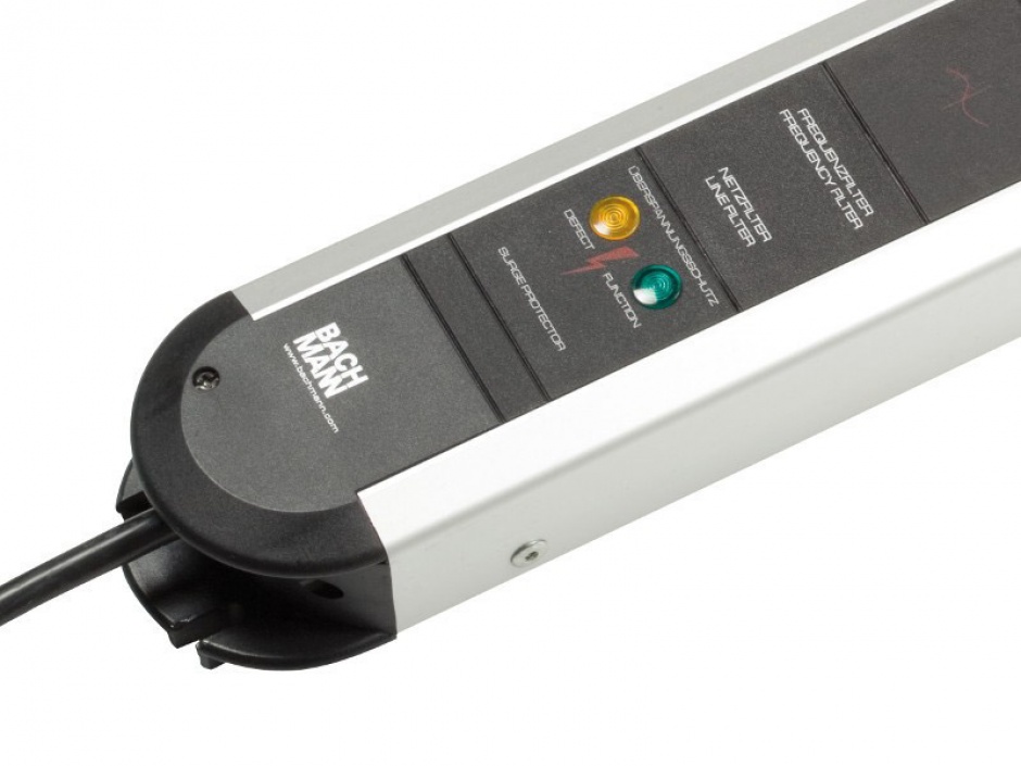 Imagine Prelungitor cu protectie PRIMO cu 9 x Schuko aluminiu 1.75m, Bachmann 331.007