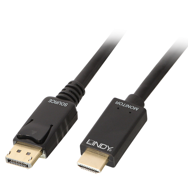 Imagine Cablu Displayport la HDMI 4K 1m T-T Negru, Lindy L36921