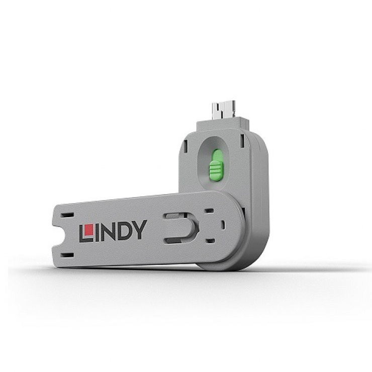 Imagine Cheie pentru blocarea portului USB-A (L40461 & L40451) Verde, Lindy L40621