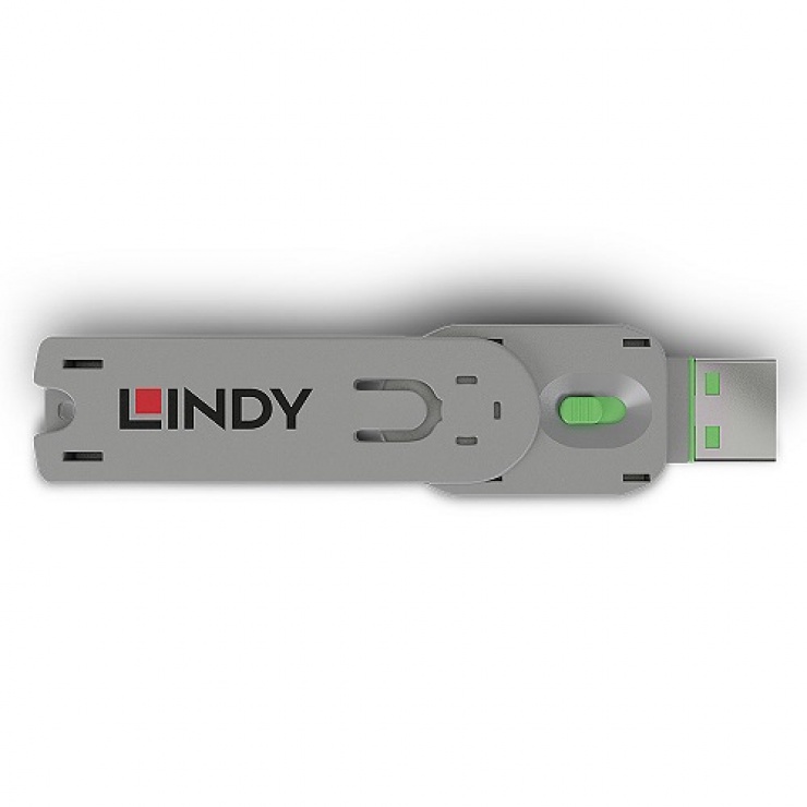 Imagine Cheie pentru blocarea portului USB-A (L40461 & L40451) Verde, Lindy L40621-1