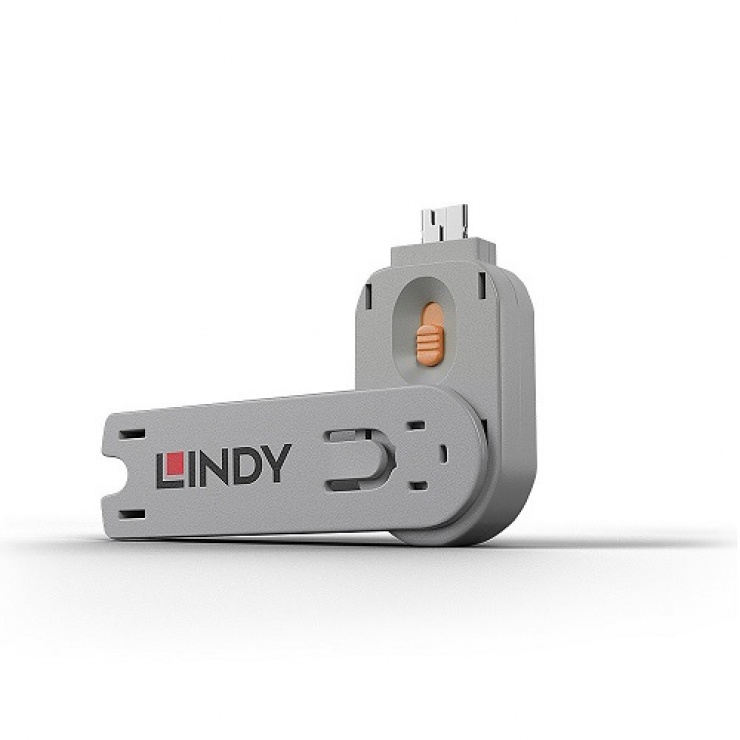 Imagine Cheie pentru blocarea portului USB-A (L40463 & L40453) Orange, Lindy L40623
