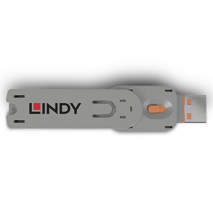 Imagine Cheie pentru blocarea portului USB-A (L40463 & L40453) Orange, Lindy L40623-1