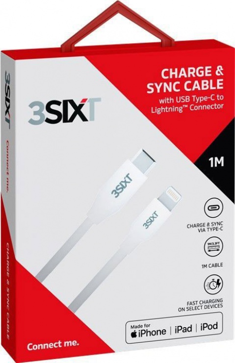 Imagine Cablu date si incarcare Lightning la USB-C Alb 1m (3S-1378), 40831-4