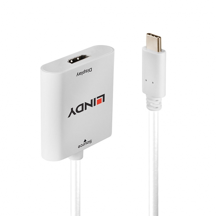 Imagine Adaptor USB 3.1-C la HDMI 4K@60Hz T-M Alb, Lindy L43247