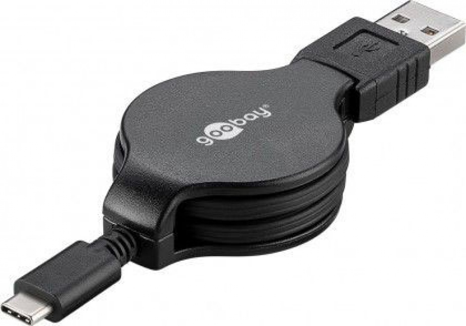 Imagine Cablu USB-C 2.0 T-T retractabil 1m, Goobay 45743