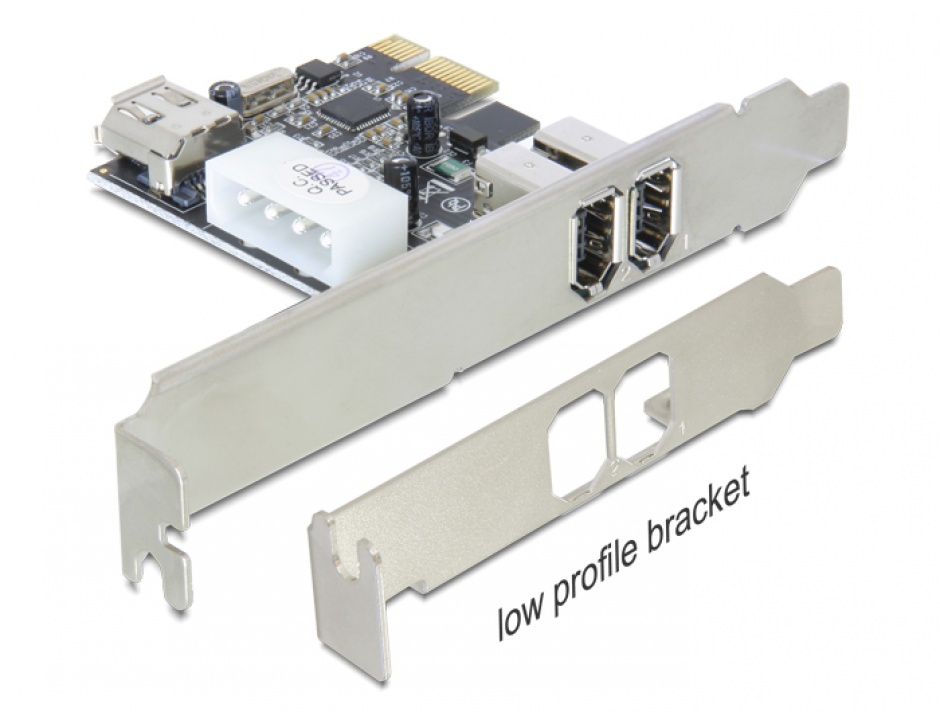 Imagine Placa PCI Express 3 porturi FireWire A, Delock 89213