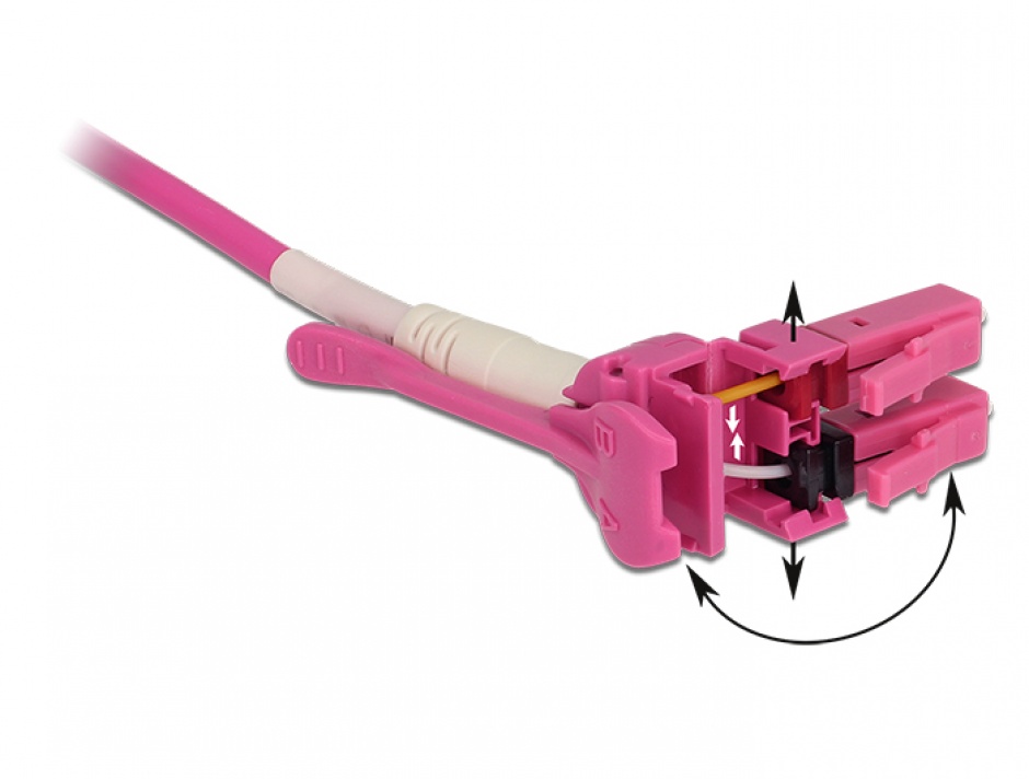Imagine Cablu fibra optica LC-LC Multimode OM4 Uniboot 2m, Delock 85133