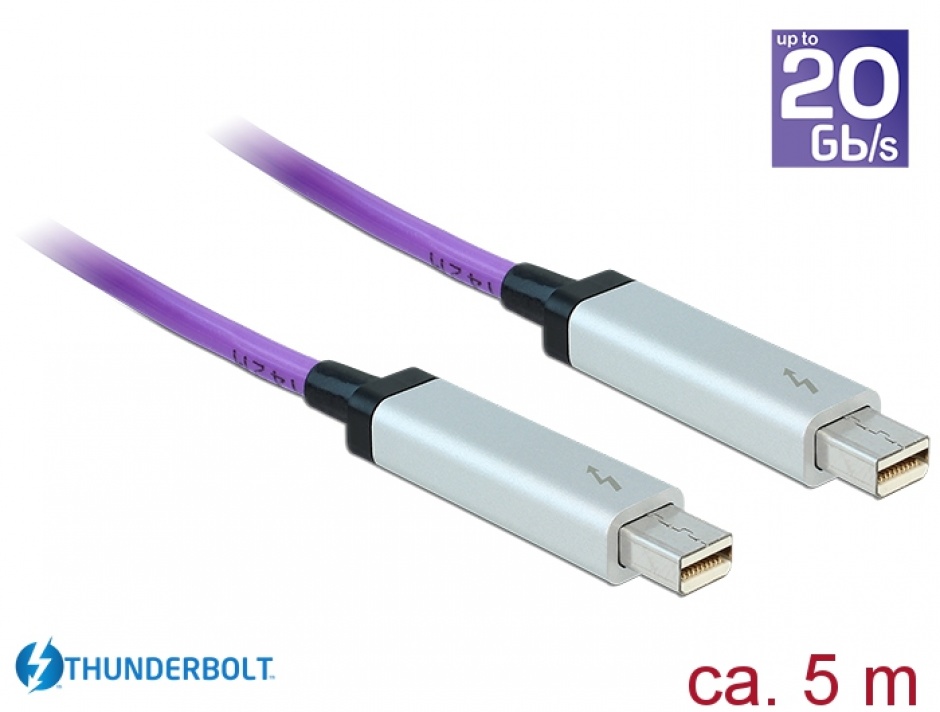 Imagine Cablu Thunderbolt 2 optic T-T 5m Mov, Delock 83605