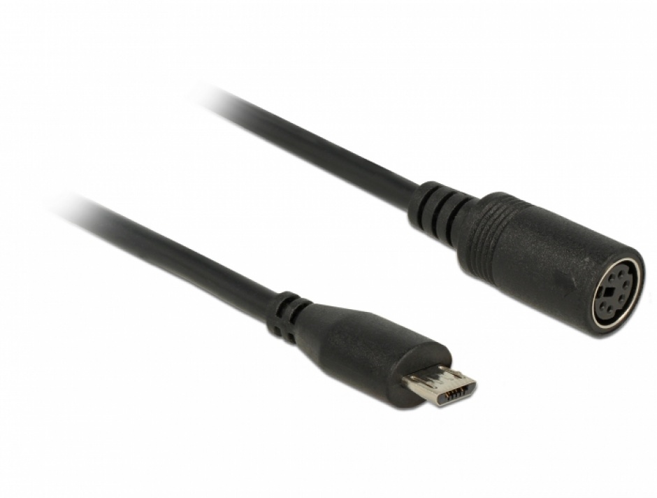 Imagine Cablu MD6 socket serial la Micro USB OTG 52cm, Navilock 62877