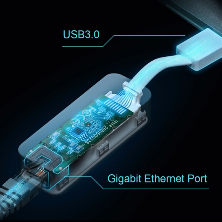 Imagine Adaptor retea USB 3.0 la Gigabit Ethernet, TP-LINK UE300-3